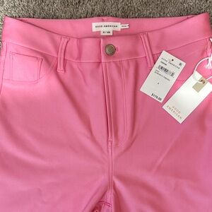 Good American Pink Tailored Bermuda Pants